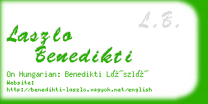 laszlo benedikti business card